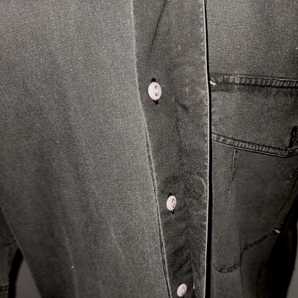 Vintage OP Charcoal button-down surfer shirt. Sz L - Picture 8 of 13